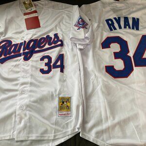 1993 TEXAS RANGERS NOLAN RYAN Men's JERSEY M,L,XL,2X,3X NWT by Miichell and Ness